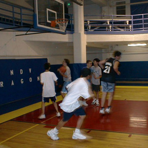 in the gym